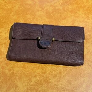 Vintage Fossil Brown Leather Wallet with Tags 1990s-2000s